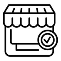 Approved market icon outline vector. Store shop vector