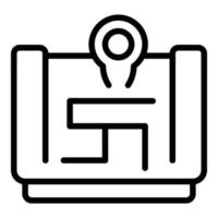 Store location icon outline vector. Shop map vector