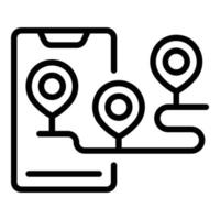 Store shop route icon outline vector. Map point vector