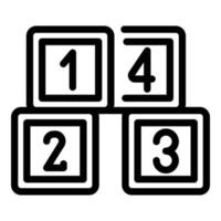 Numbers cubes icon outline vector. Pile cube vector