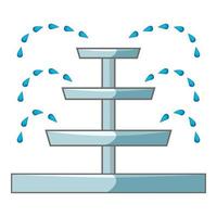 Water fountain icon, cartoon style vector