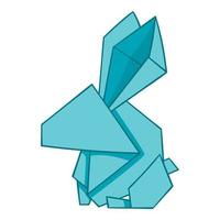 icono de conejo de origami, estilo de dibujos animados vector