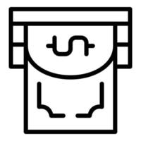 Atm cash icon outline vector. Money send vector