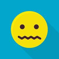 Sad emoticon icon, flat style vector