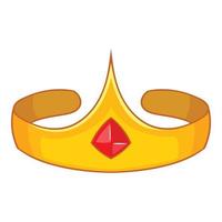 Princess crown icon, cartoon style vector