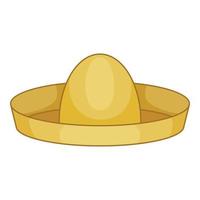 icono de sombrero sombrero mexicano, estilo de dibujos animados vector