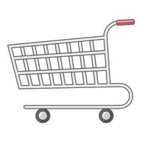 Supermarket cart icon, cartoon style vector