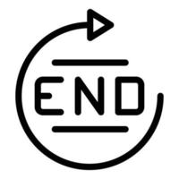 End time duration icon outline vector. Hour timer vector