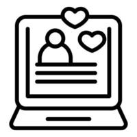 Online social care icon outline vector. Company service vector