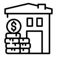 Collateral house icon outline vector. Bank payment vector