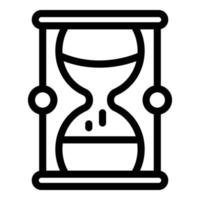 vector de contorno de icono de reloj de arena antiguo. temporizador digital