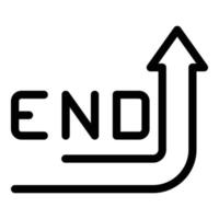 End duration icon outline vector. Hour timer vector