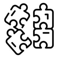 Community puzzle icon outline vector. Corporate trust vector