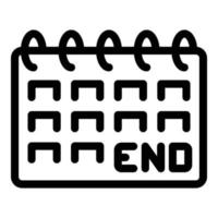 Calendar end icon outline vector. Digital timer vector