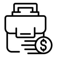 Business trend briefcase icon outline vector. Chart element vector