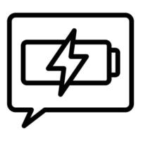 Battery chat energy icon outline vector. Electric level vector