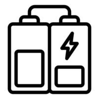 vector de contorno de icono de carga de batería. carga de energia