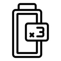Triple charge icon outline vector. Battery energy vector
