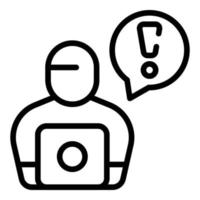 Chat support icon outline vector. Customer call vector