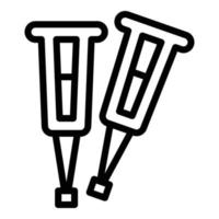 Medical crutches icon outline vector. Crutch stick vector