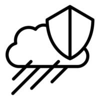 vector de contorno de icono de protección meteorológica. tormenta de lluvia