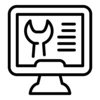 Repair online support icon outline vector. Chat customer vector