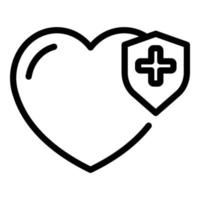 Heart medical health icon outline vector. Human cardiology vector