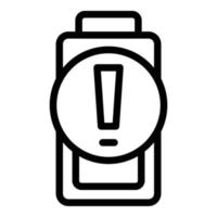 Battery charge icon outline vector. Level phone vector