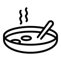 Hot soup icon outline vector. Food bowl vector