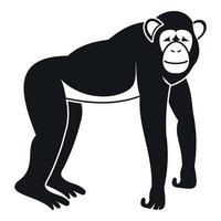 Chimpanzee icon, simple style vector