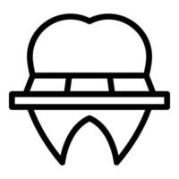 vector de contorno de icono de implante dental. cuidado de los dientes