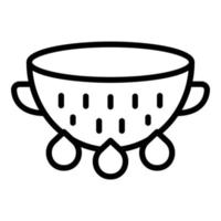 New colander tool icon outline vector. Cooking strainer vector