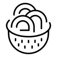 Pasta colander icon outline vector. Hand drain vector