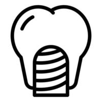 Crown implant icon outline vector. Dental tooth vector