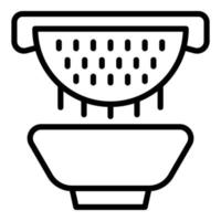 Bowl sieve colander icon outline vector. Cooking utensil vector