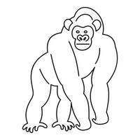 Monkey icon, outline vector