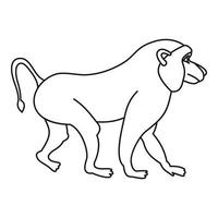 Macaque icon, outline style vector