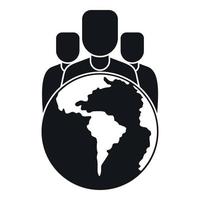 World planet and people icon, simple style vector