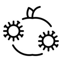 Contaminated apple icon outline vector. Food disease vector