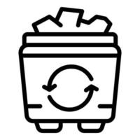 vector de contorno de icono de papelera de reciclaje. bolsa de basura