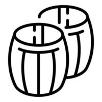 vector de contorno de icono de barriles de madera de vino. beber sumiller
