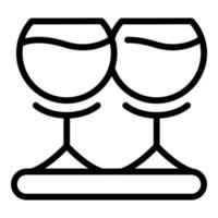 New wine glass icon outline vector. Barrel guide vector