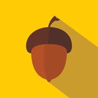 Acorn icon, flat style vector