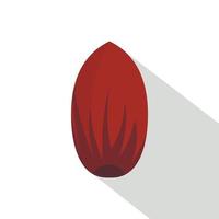 Pecan nut icon, flat style vector