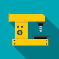 Drilling machine icon, flat style vector