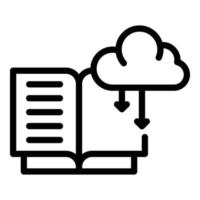 Cloud digital reading icon outline vector. Online book vector