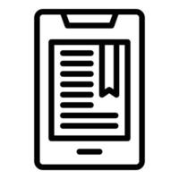 Smartphone tablet icon outline vector. Digital book vector