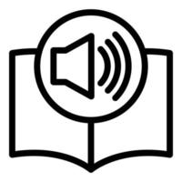 Sound on book icon outline vector. School read vector