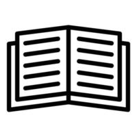 vector de contorno de icono de libro digital. estudio en línea