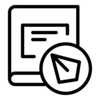 Click digital book icon outline vector. Study library vector
